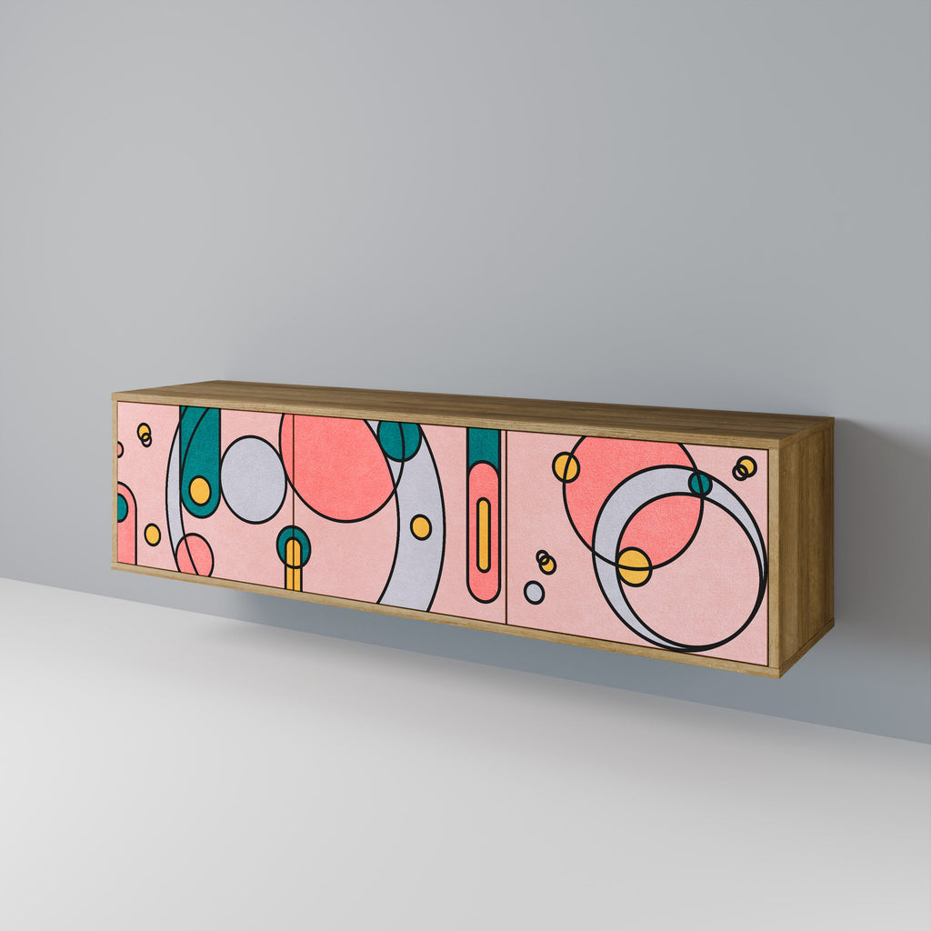 GOSSAMER ECHOES Móvel de TV com 3 Portas em Efeito Carvalho