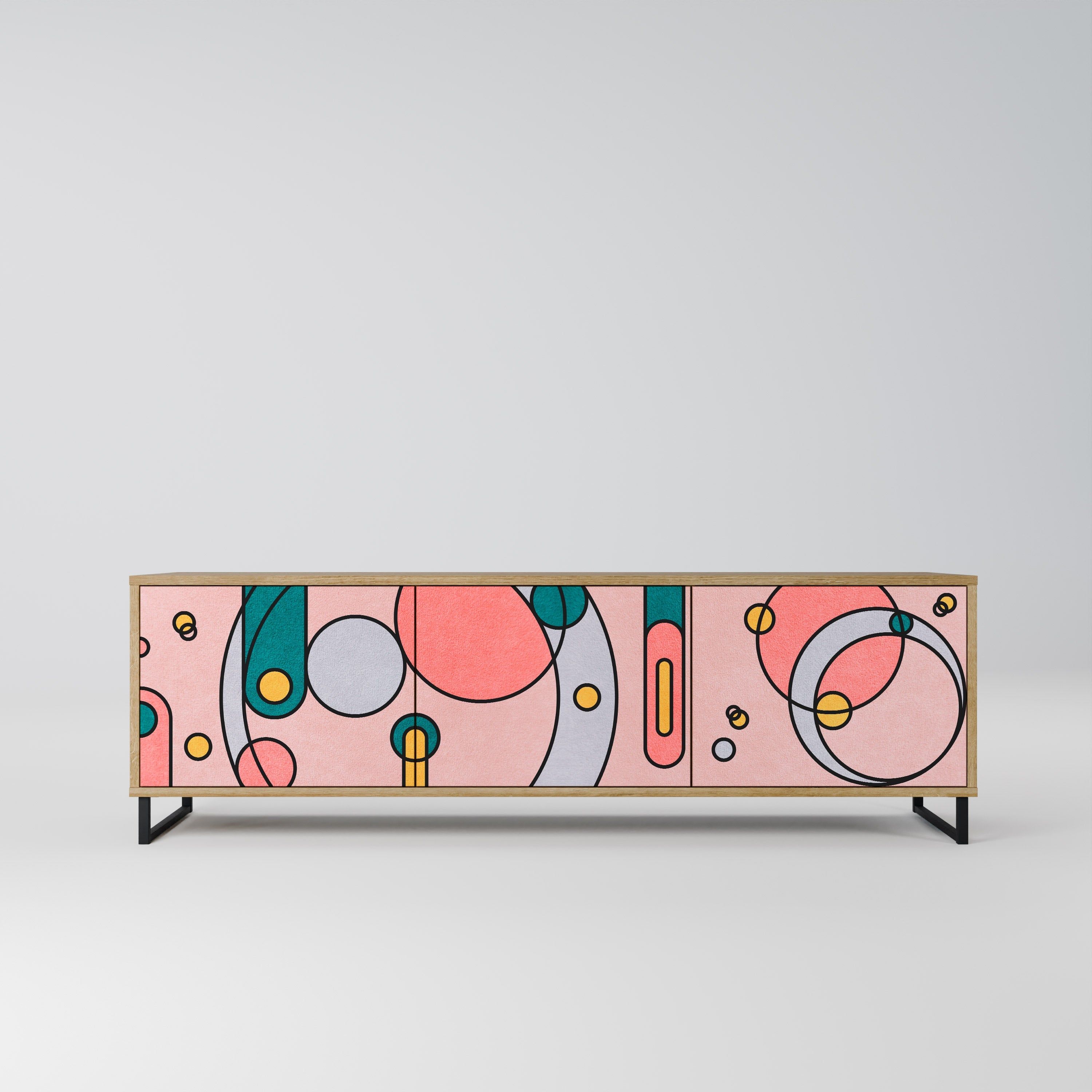 GOSSAMER ECHOES Móvel de TV com 3 Portas em Efeito Carvalho