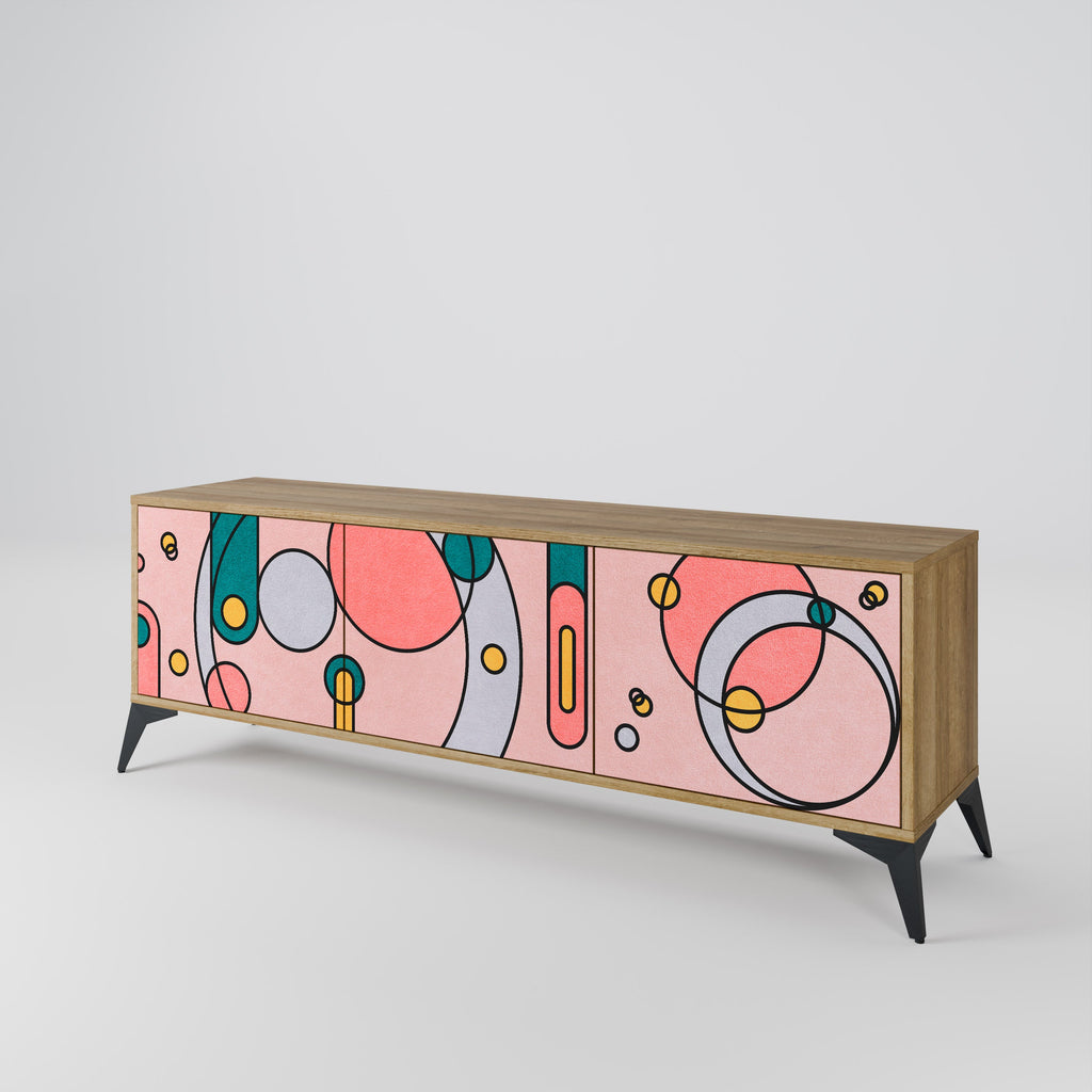 GOSSAMER ECHOES Móvel de TV com 3 Portas em Efeito Carvalho