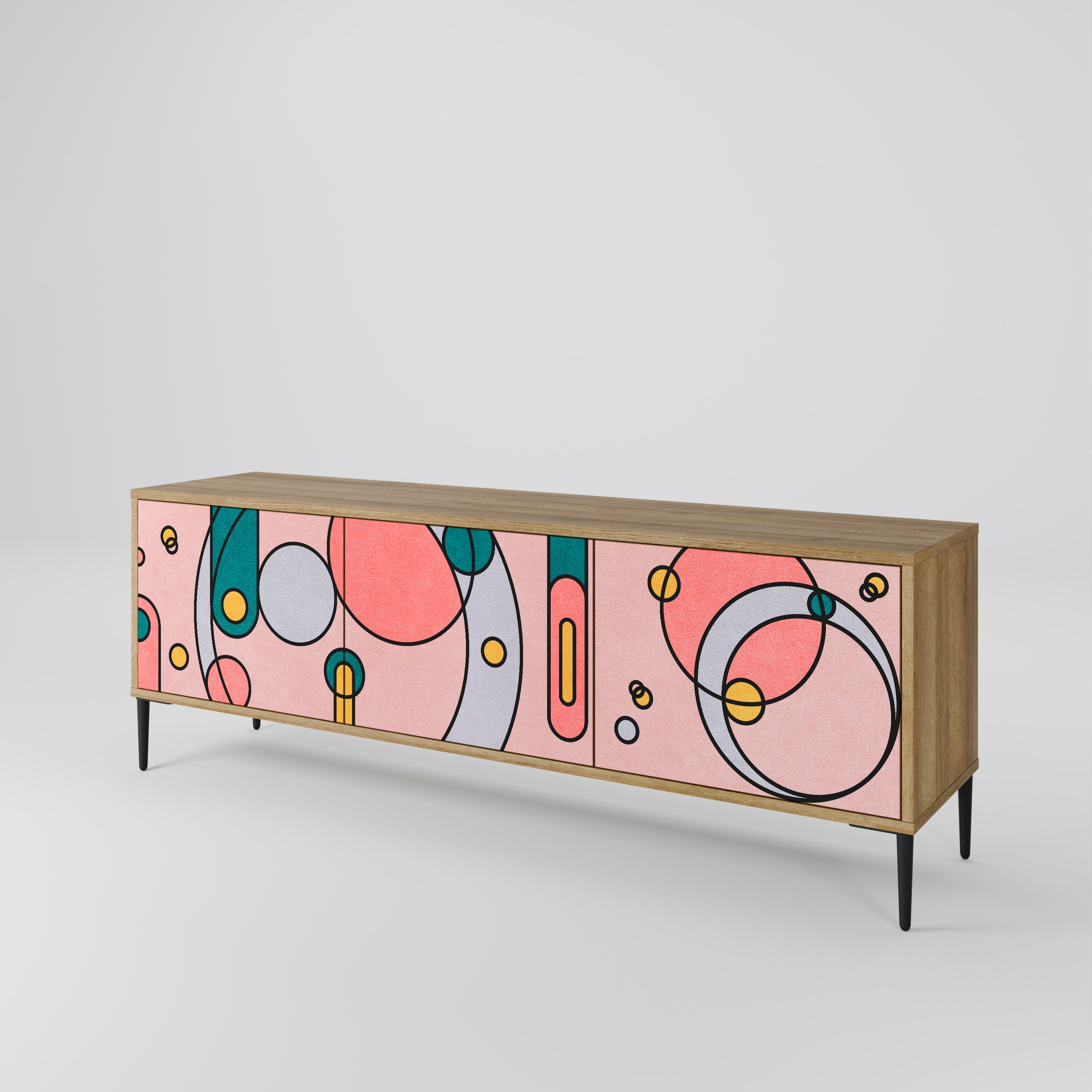 GOSSAMER ECHOES Móvel de TV com 3 Portas em Efeito Carvalho