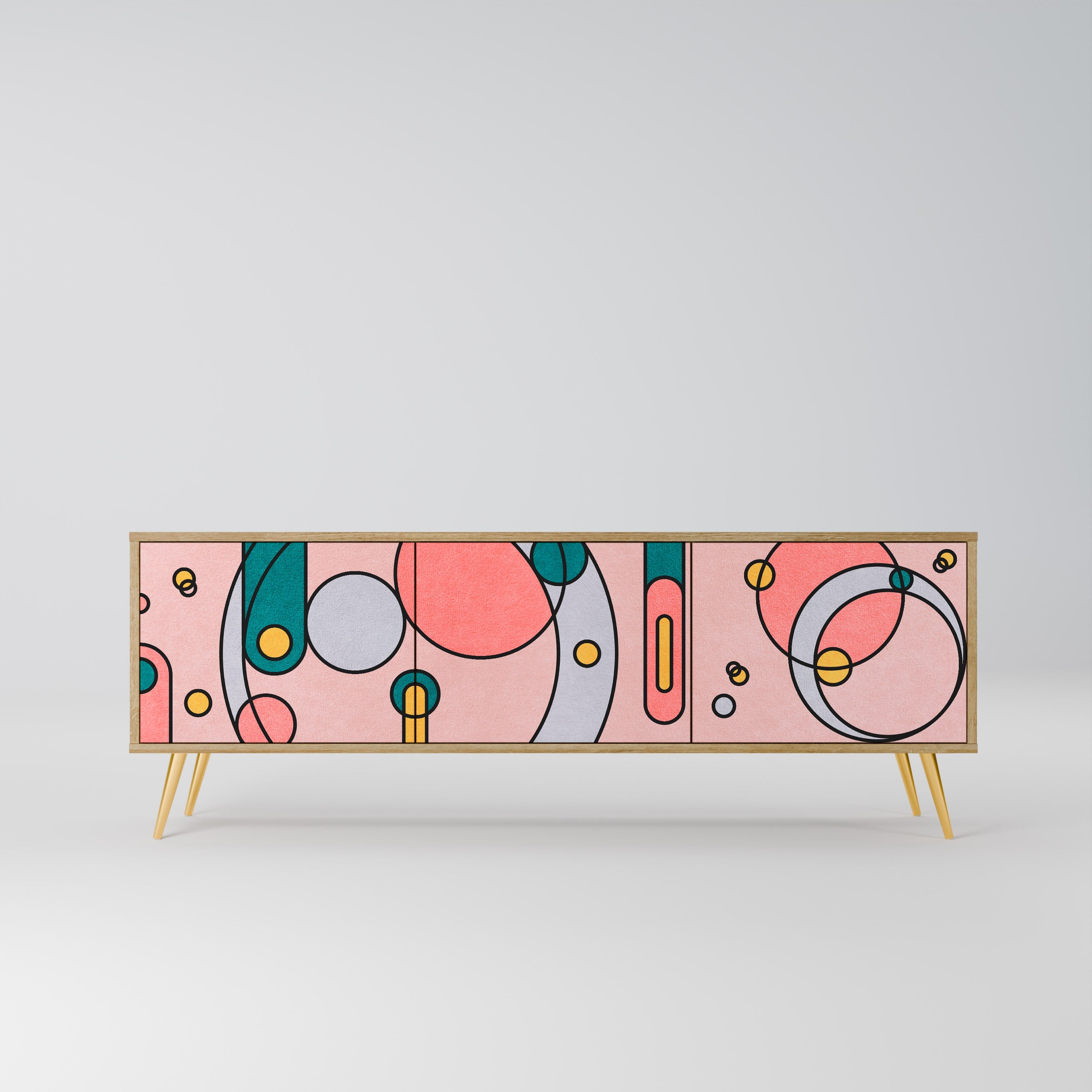 GOSSAMER ECHOES Móvel de TV com 3 Portas em Efeito Carvalho