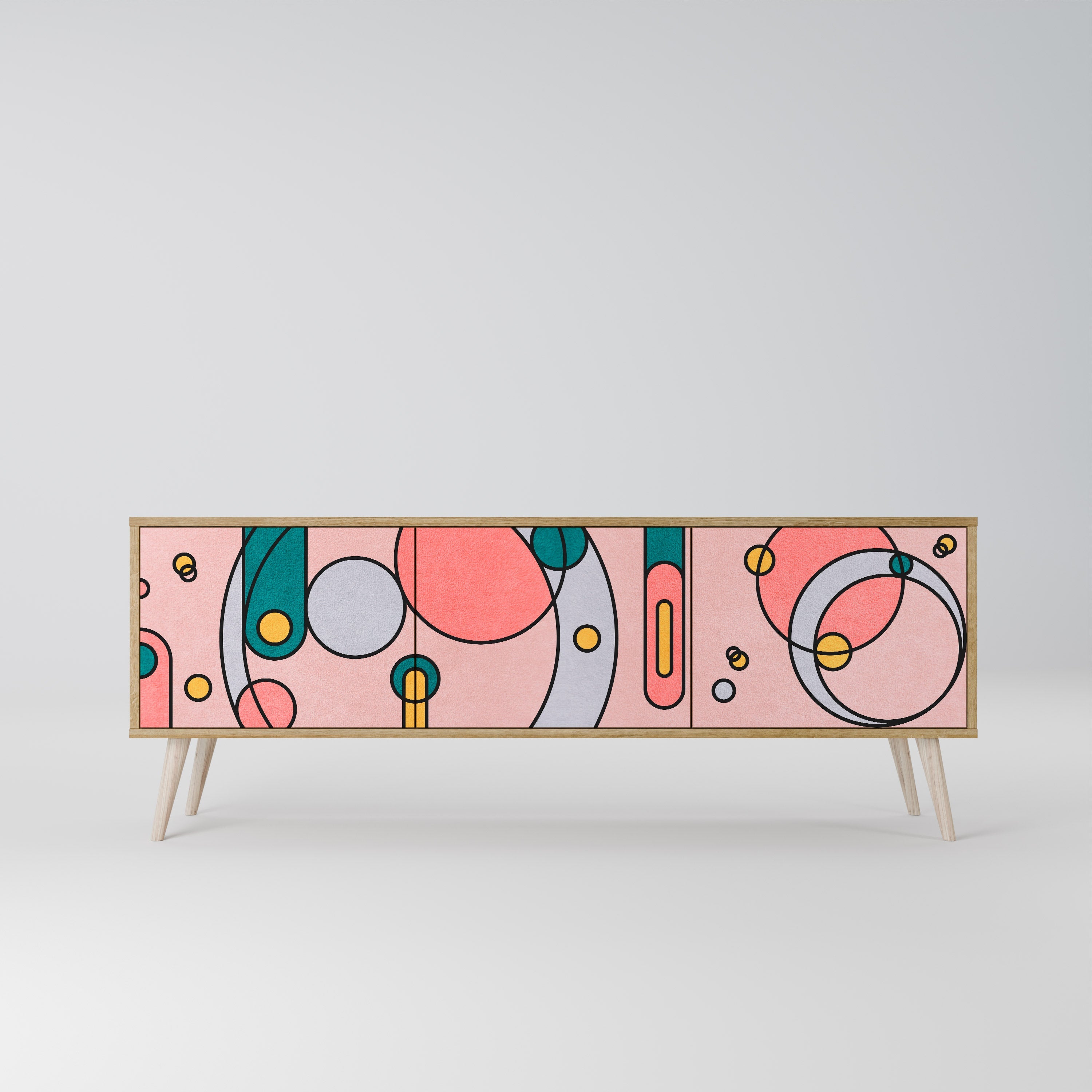 GOSSAMER ECHOES Móvel de TV com 3 Portas em Efeito Carvalho