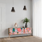 GOSSAMER ECHOES Móvel de TV com 3 Portas em Efeito Carvalho