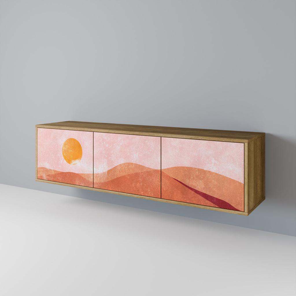 LUMINOUS SUNLIGHT Móvel de TV com 3 Portas em Efeito Carvalho