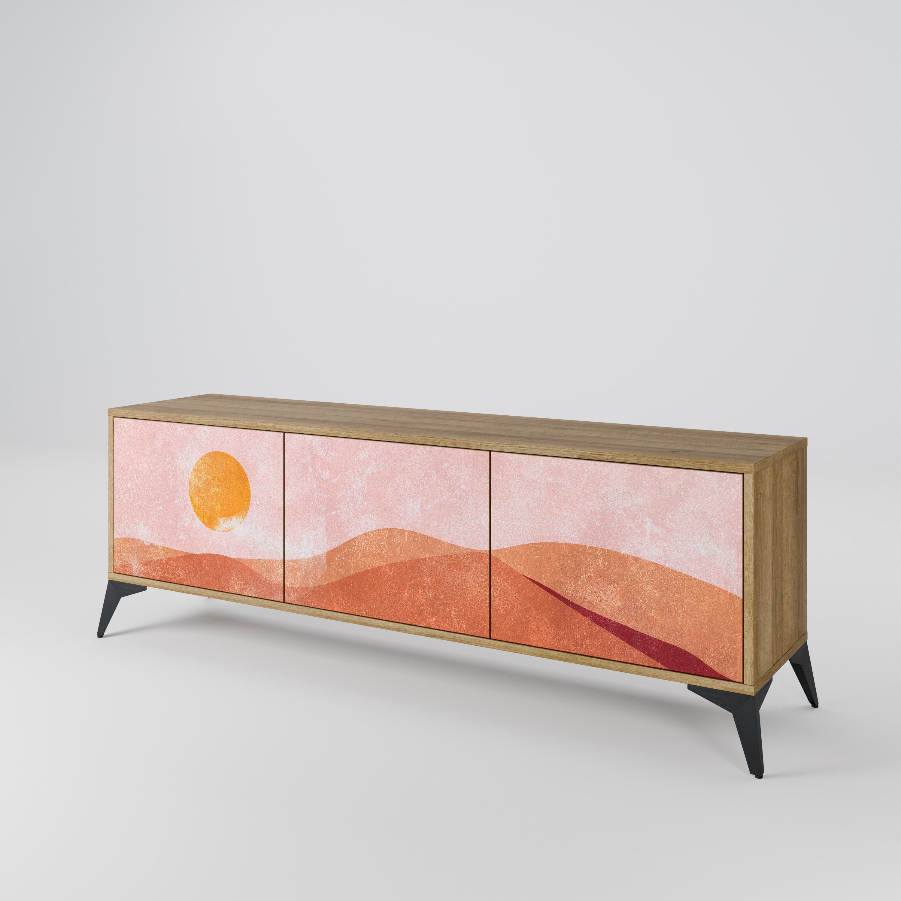 LUMINOUS SUNLIGHT Móvel de TV com 3 Portas em Efeito Carvalho