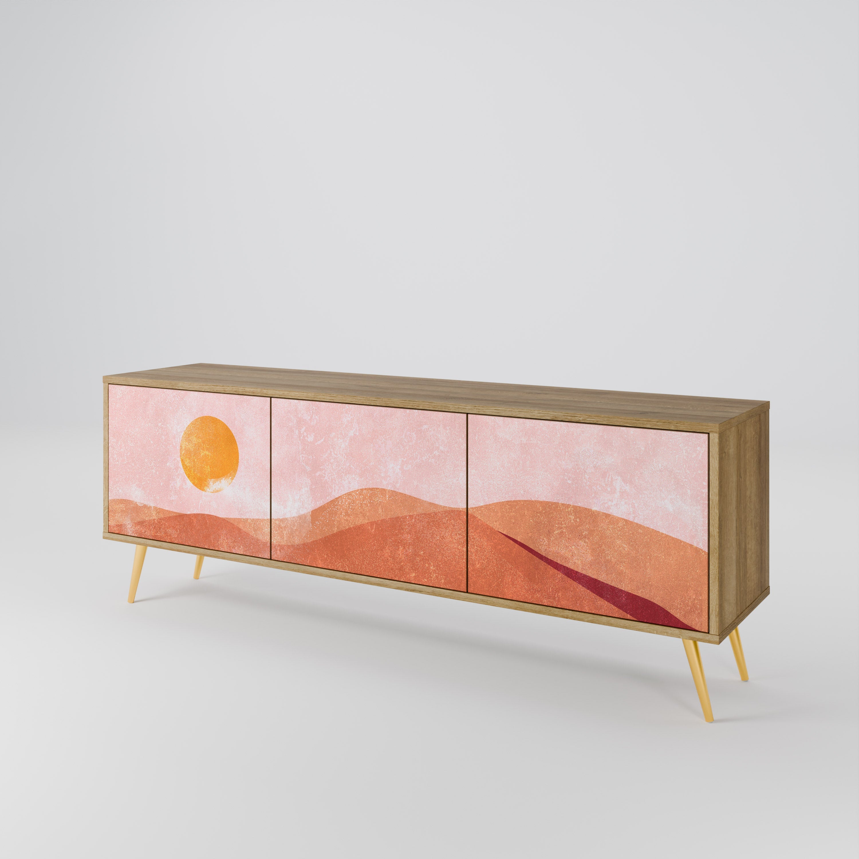 LUMINOUS SUNLIGHT Móvel de TV com 3 Portas em Efeito Carvalho