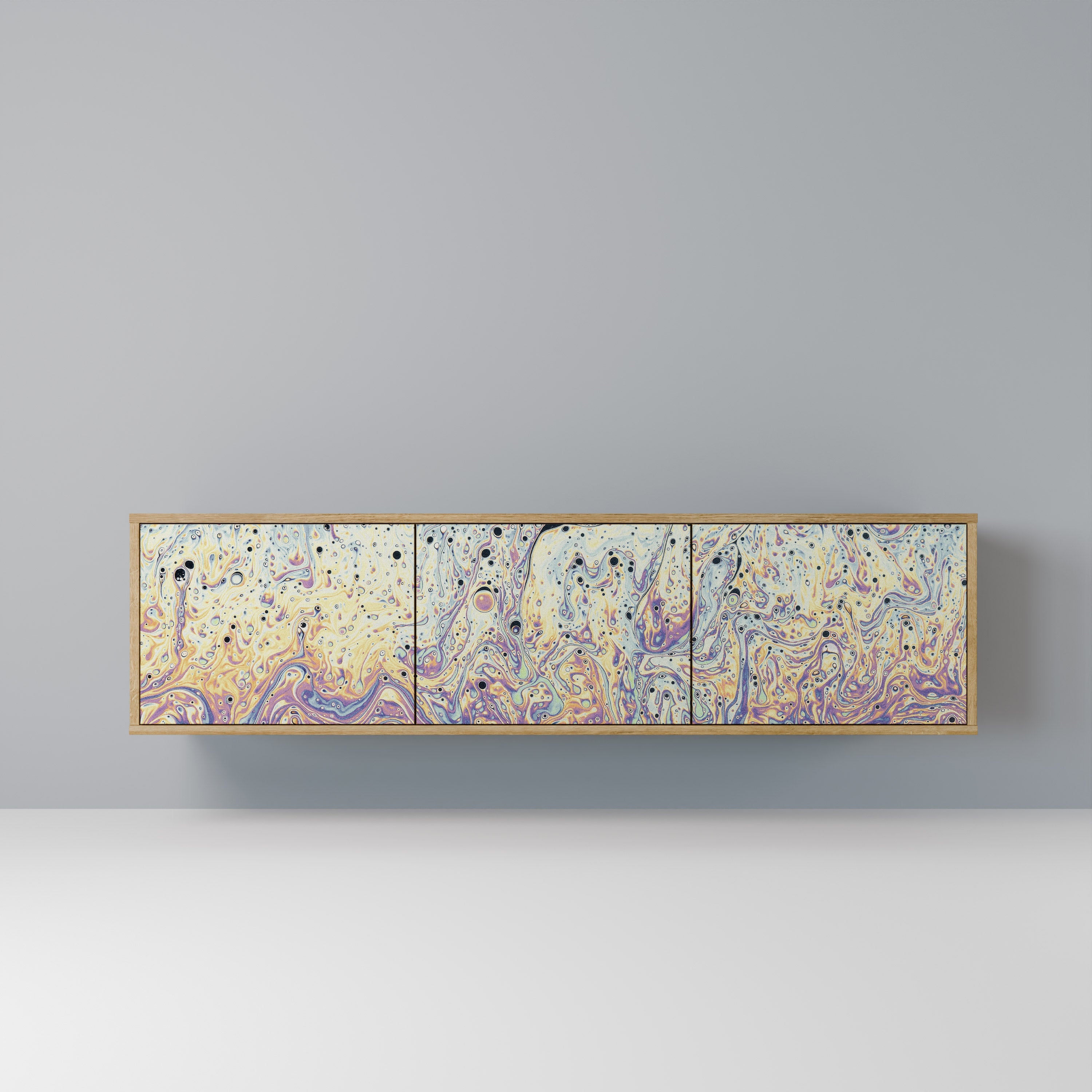 MOSAIC OF COLORS Móvel de TV com 3 Portas em Efeito Carvalho