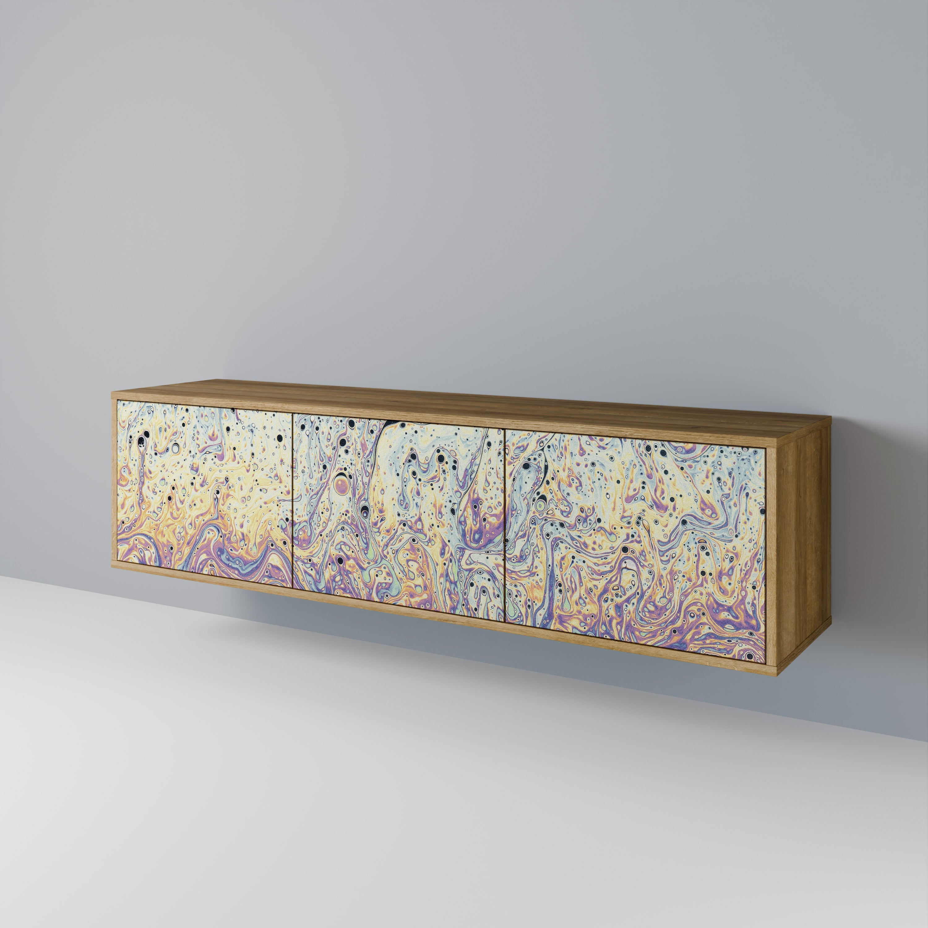 MOSAIC OF COLORS Móvel de TV com 3 Portas em Efeito Carvalho