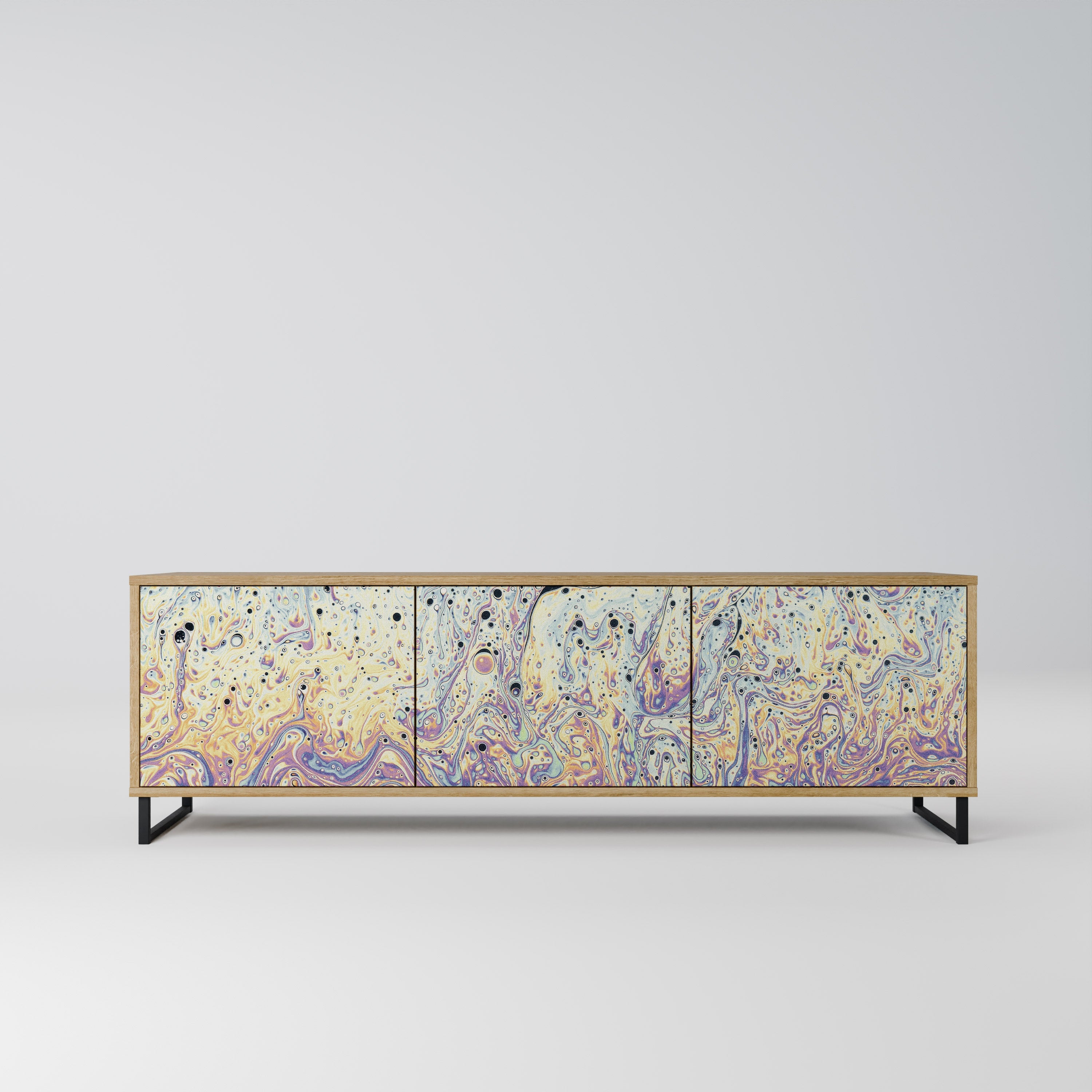 MOSAIC OF COLORS Móvel de TV com 3 Portas em Efeito Carvalho