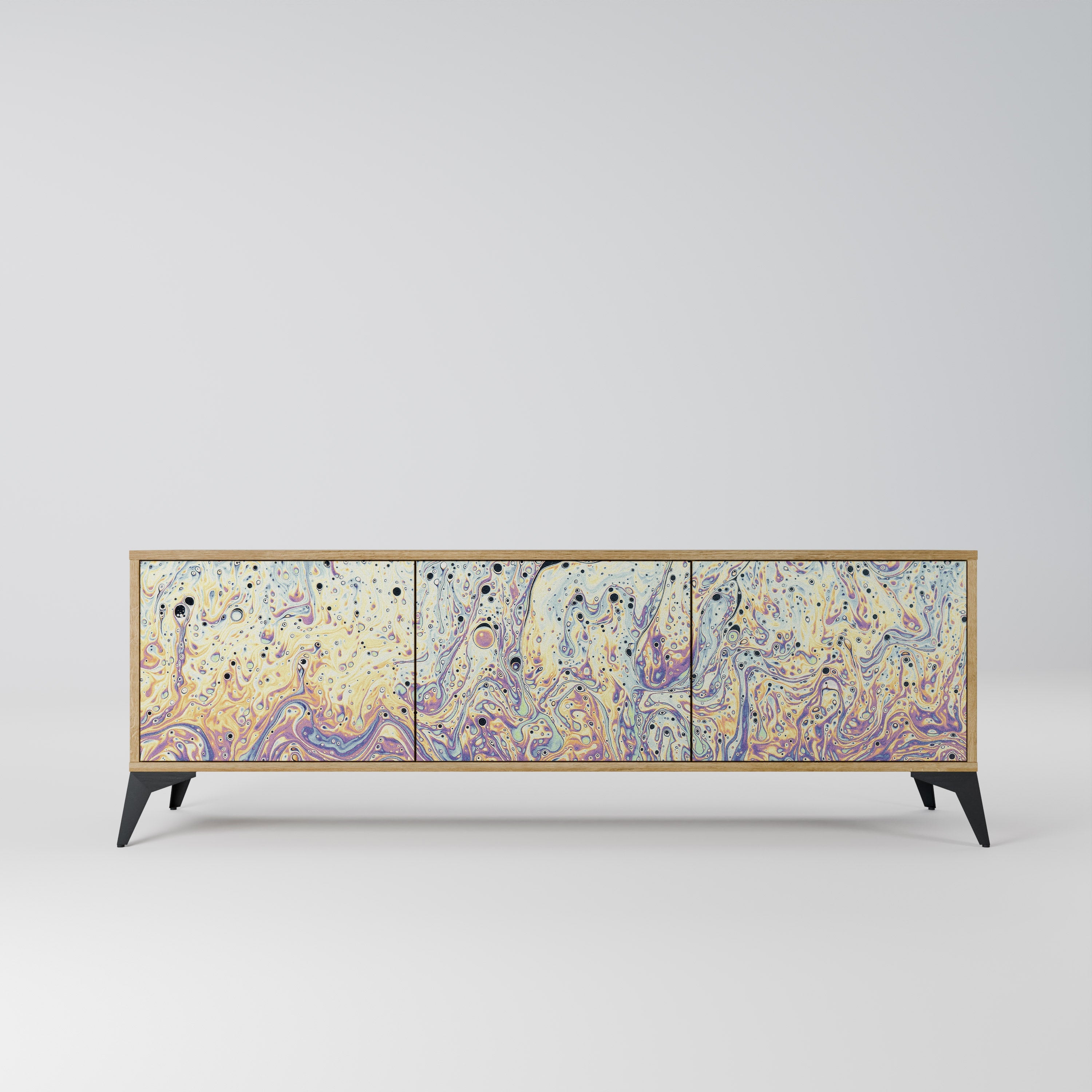 MOSAIC OF COLORS Móvel de TV com 3 Portas em Efeito Carvalho