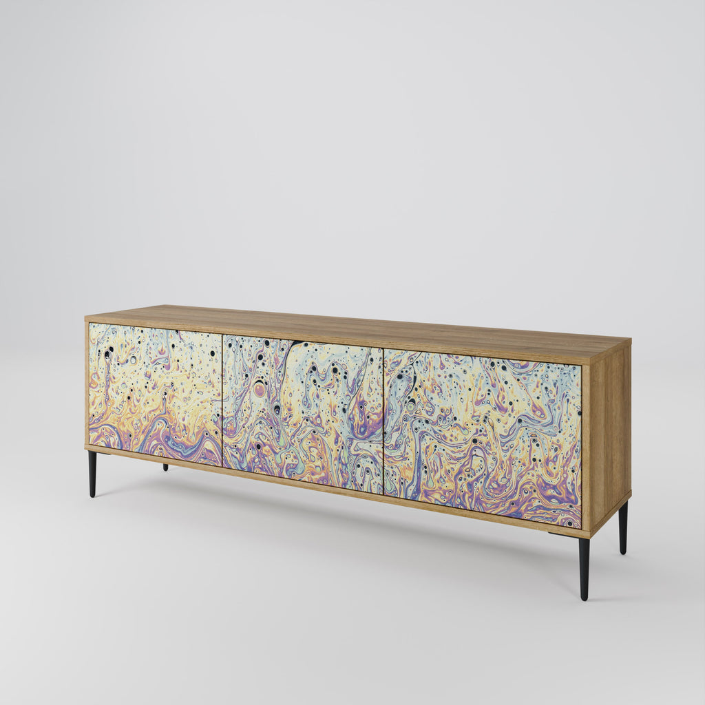 MOSAIC OF COLORS Móvel de TV com 3 Portas em Efeito Carvalho