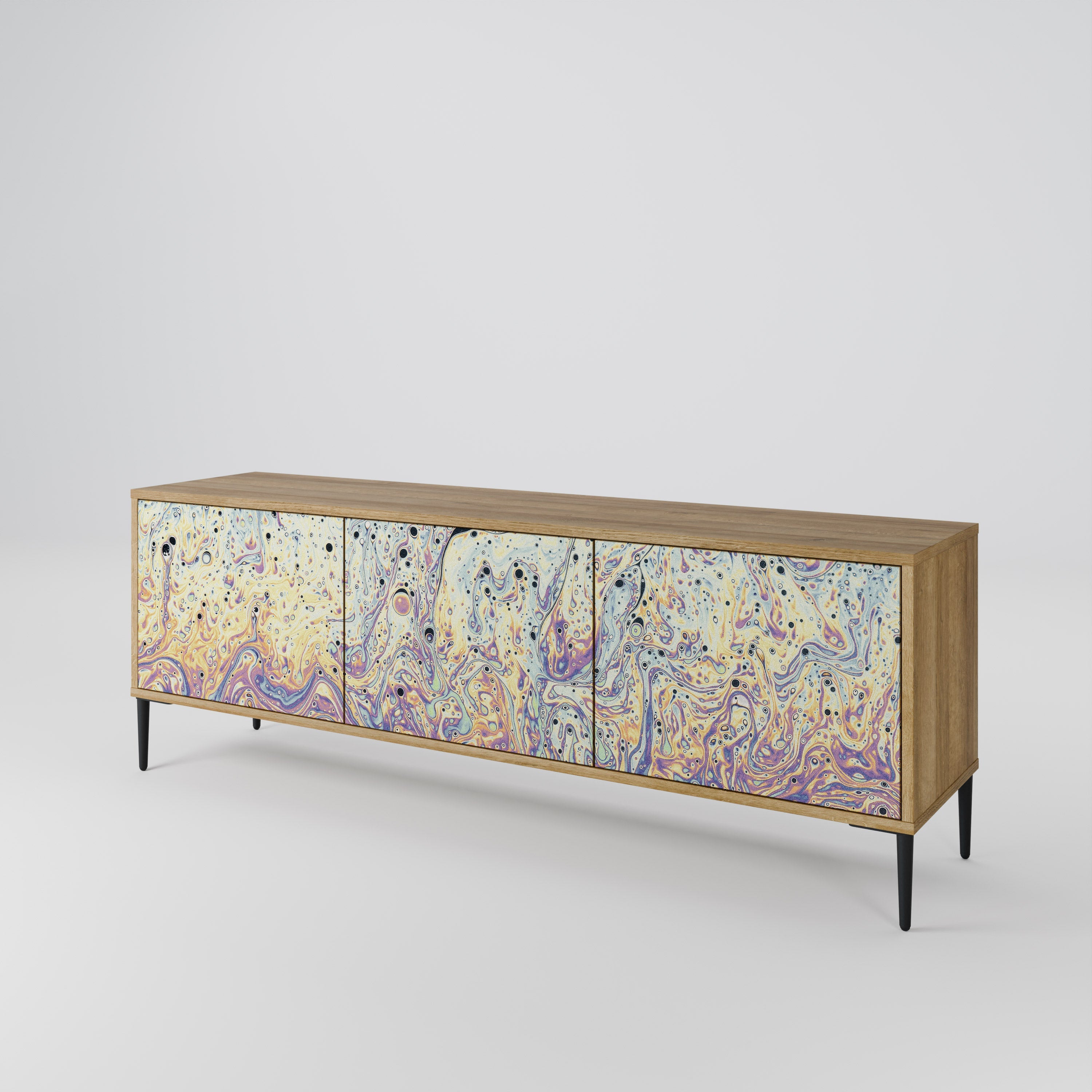 MOSAIC OF COLORS Móvel de TV com 3 Portas em Efeito Carvalho