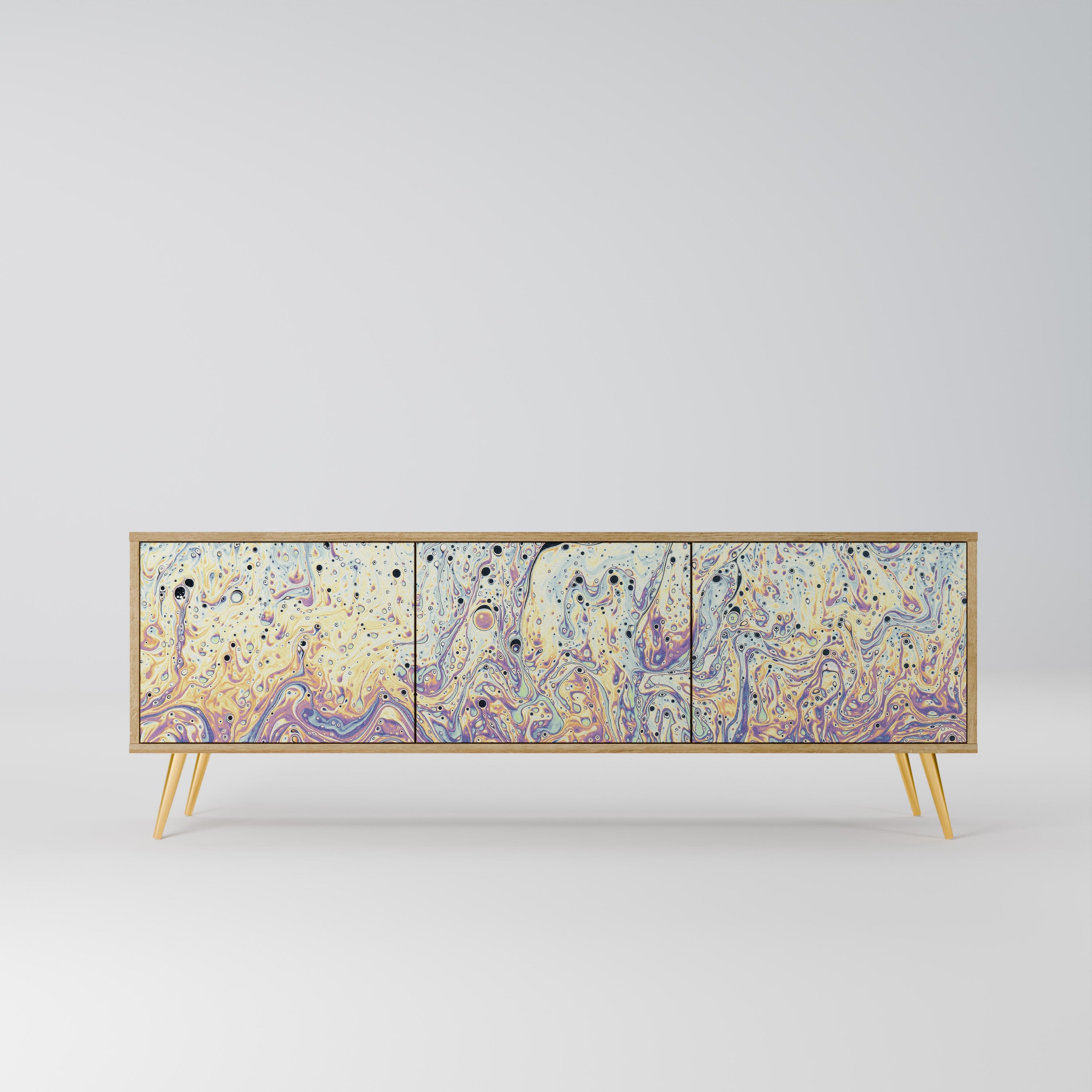 MOSAIC OF COLORS Móvel de TV com 3 Portas em Efeito Carvalho