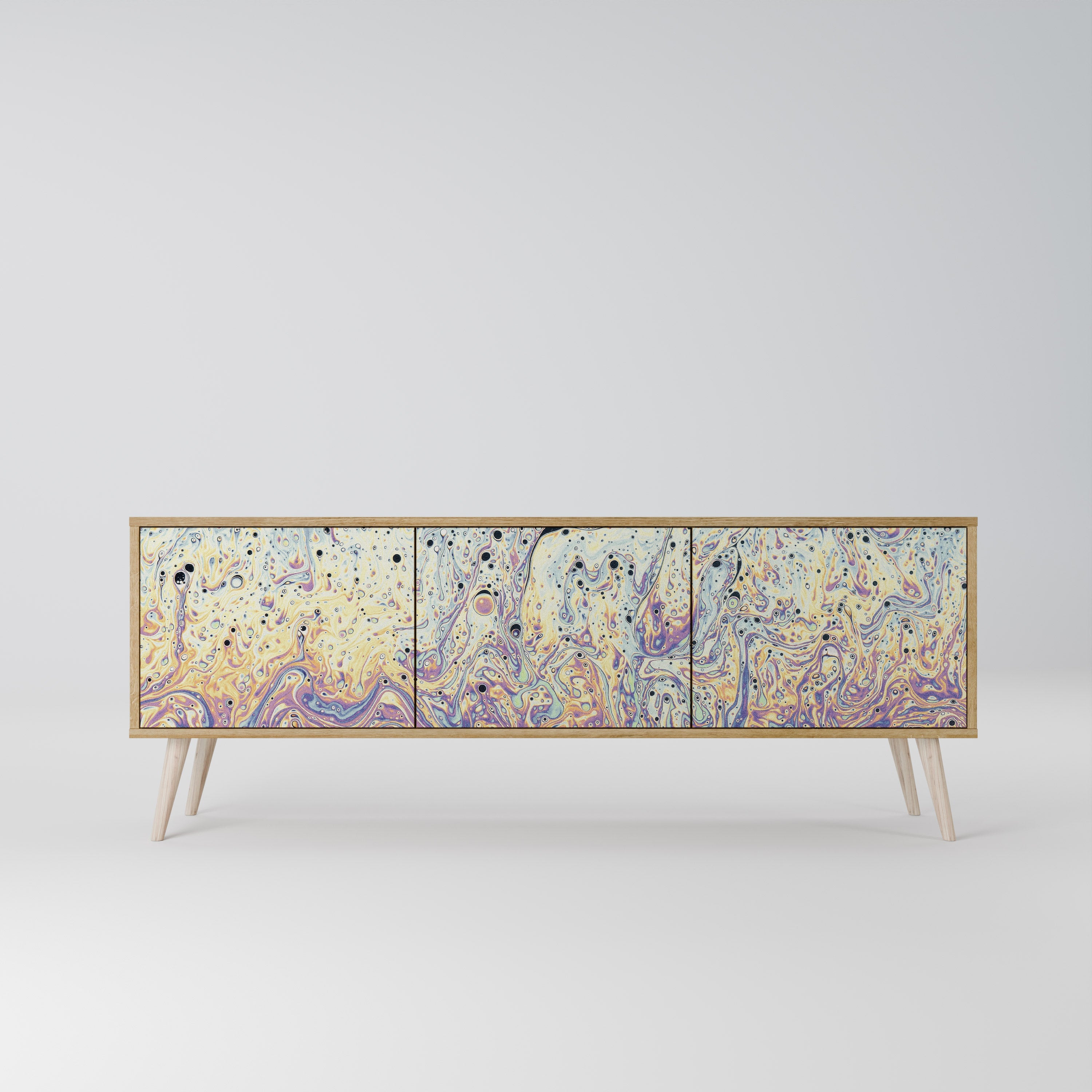 MOSAIC OF COLORS Móvel de TV com 3 Portas em Efeito Carvalho