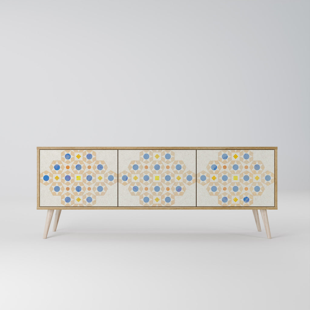 PATTERNED PRISM Móvel de TV com 3 Portas em Efeito Carvalho