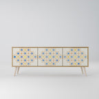 PATTERNED PRISM Móvel de TV com 3 Portas em Efeito Carvalho