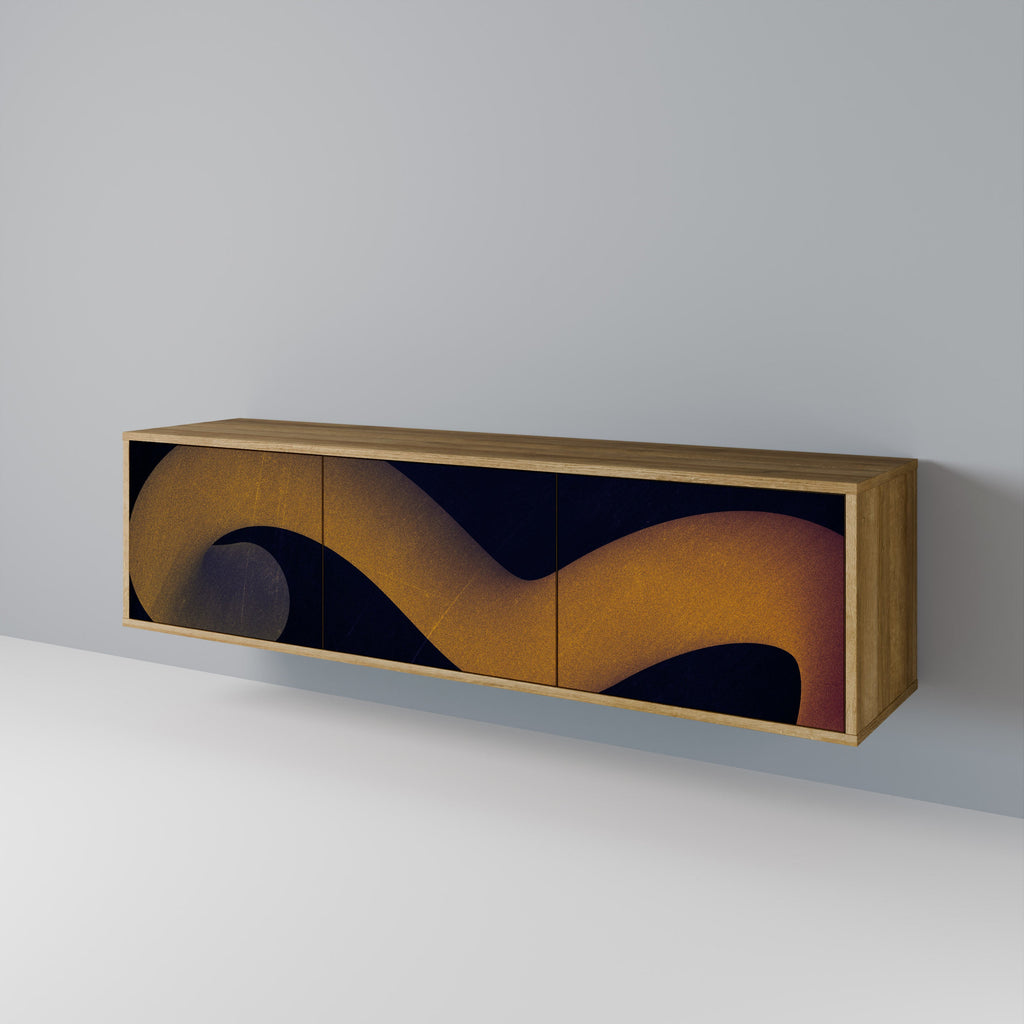 HOLLOW TIME Móvel de TV com 3 Portas em Efeito Carvalho