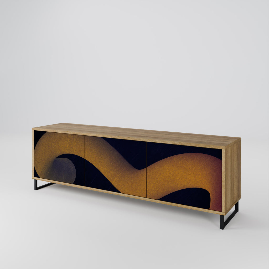 HOLLOW TIME Móvel de TV com 3 Portas em Efeito Carvalho