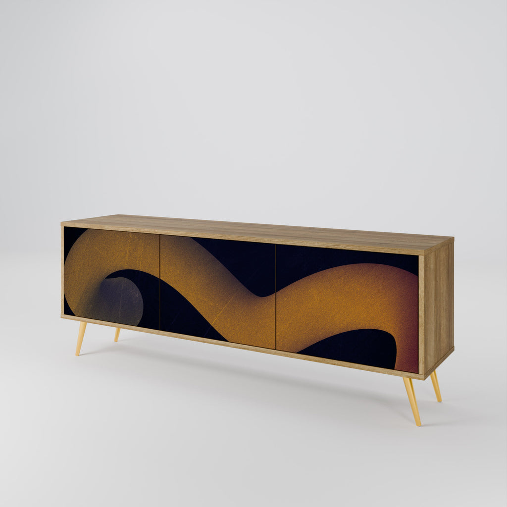 HOLLOW TIME Móvel de TV com 3 Portas em Efeito Carvalho