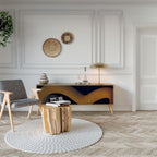 HOLLOW TIME Móvel de TV com 3 Portas em Efeito Carvalho