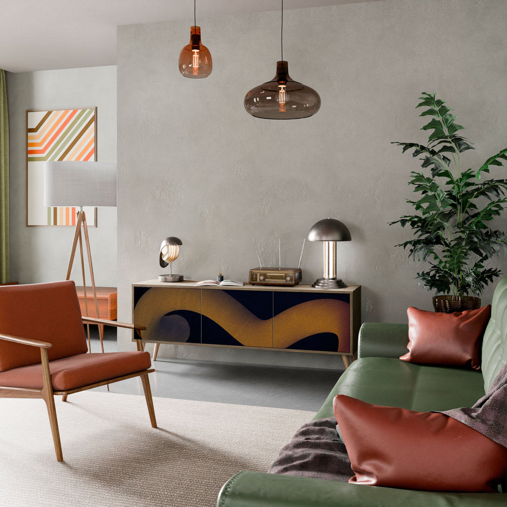 HOLLOW TIME Móvel de TV com 3 Portas em Efeito Carvalho