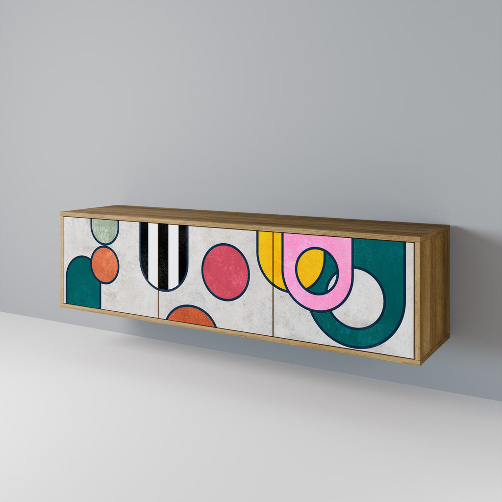 COOL STORY Móvel de TV com 3 Portas em Efeito Carvalho