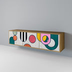 COOL STORY Móvel de TV com 3 Portas em Efeito Carvalho