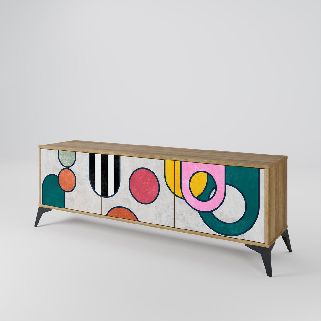 COOL STORY Móvel de TV com 3 Portas em Efeito Carvalho