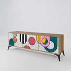 COOL STORY Móvel de TV com 3 Portas em Efeito Carvalho