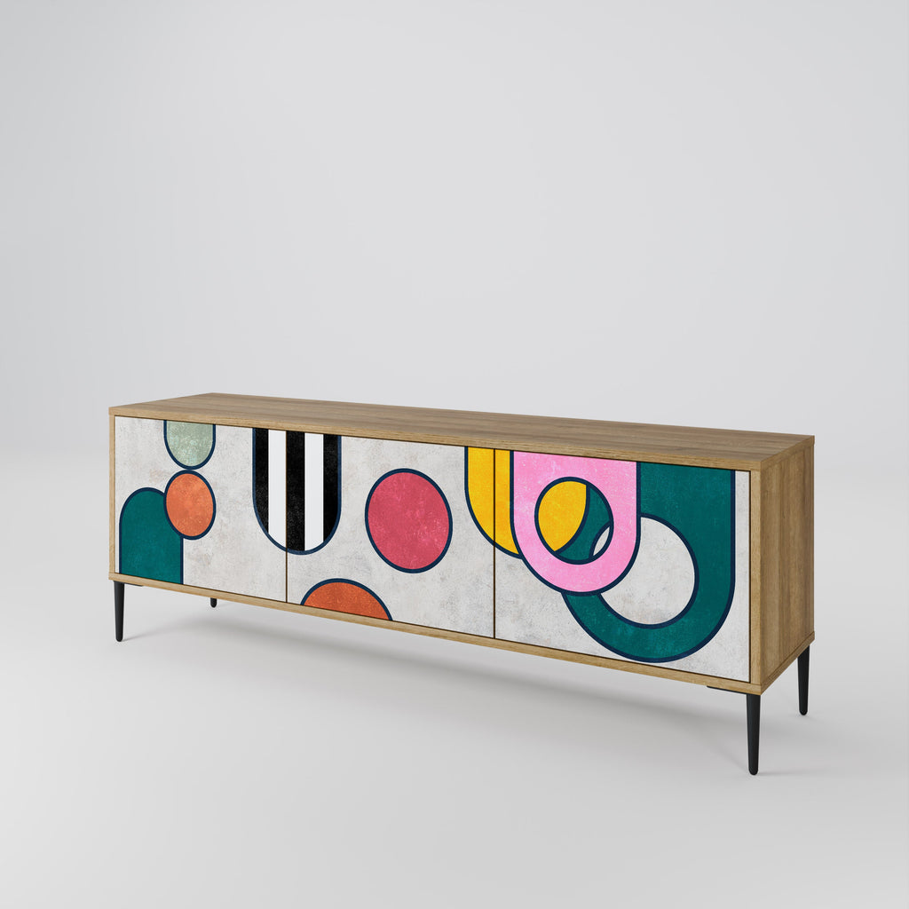 COOL STORY Móvel de TV com 3 Portas em Efeito Carvalho