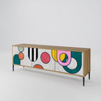 COOL STORY Móvel de TV com 3 Portas em Efeito Carvalho