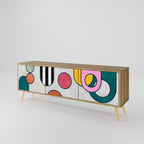 COOL STORY Móvel de TV com 3 Portas em Efeito Carvalho