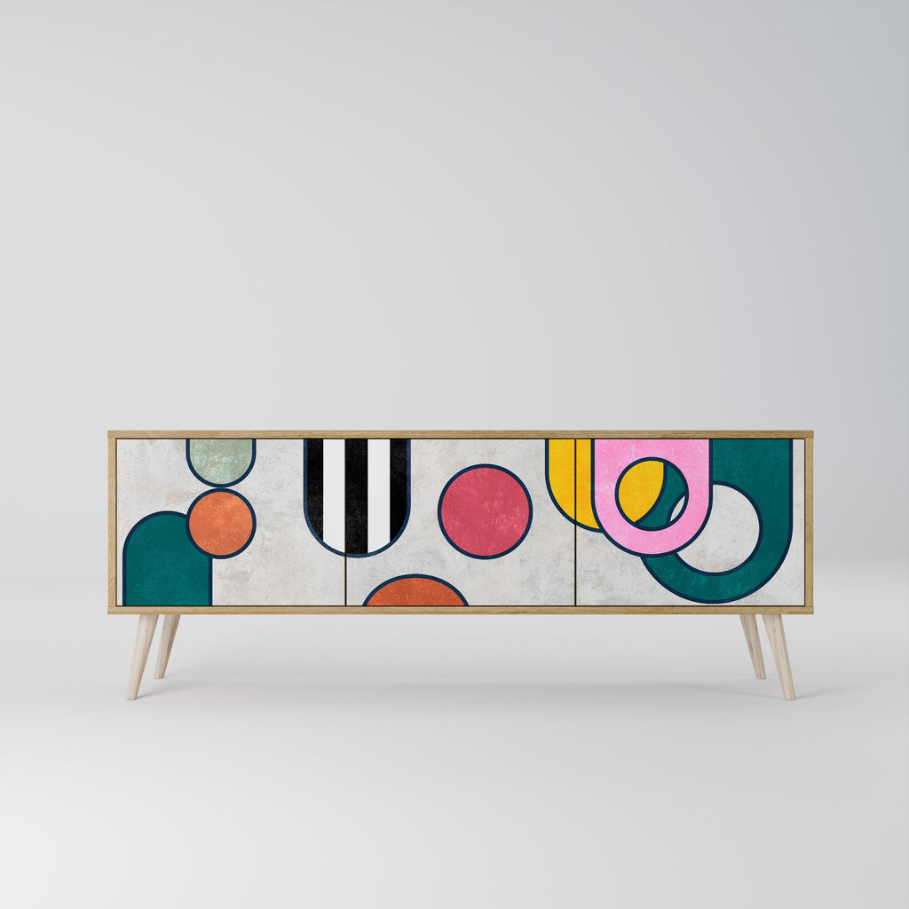 COOL STORY Móvel de TV com 3 Portas em Efeito Carvalho