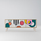 COOL STORY Móvel de TV com 3 Portas em Efeito Carvalho