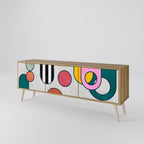 COOL STORY Móvel de TV com 3 Portas em Efeito Carvalho