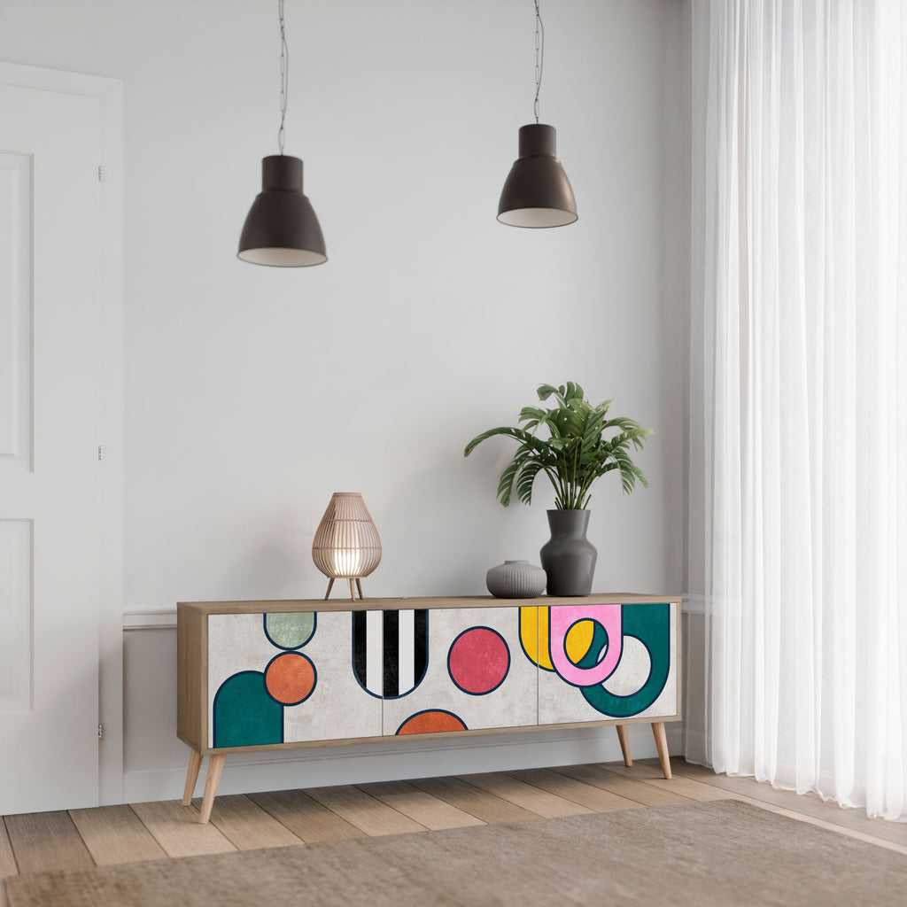 COOL STORY Móvel de TV com 3 Portas em Efeito Carvalho