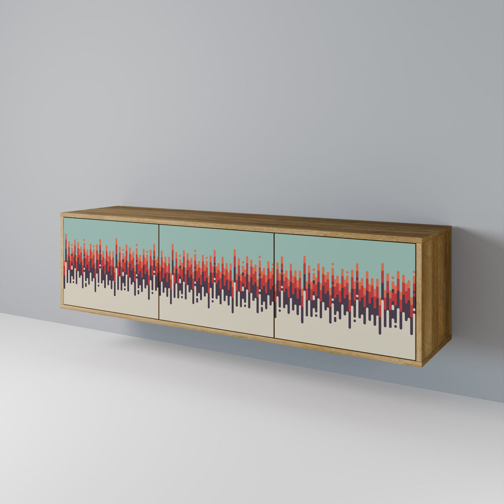 CHROMA CONTOURS Móvel de TV com 3 Portas em Efeito Carvalho