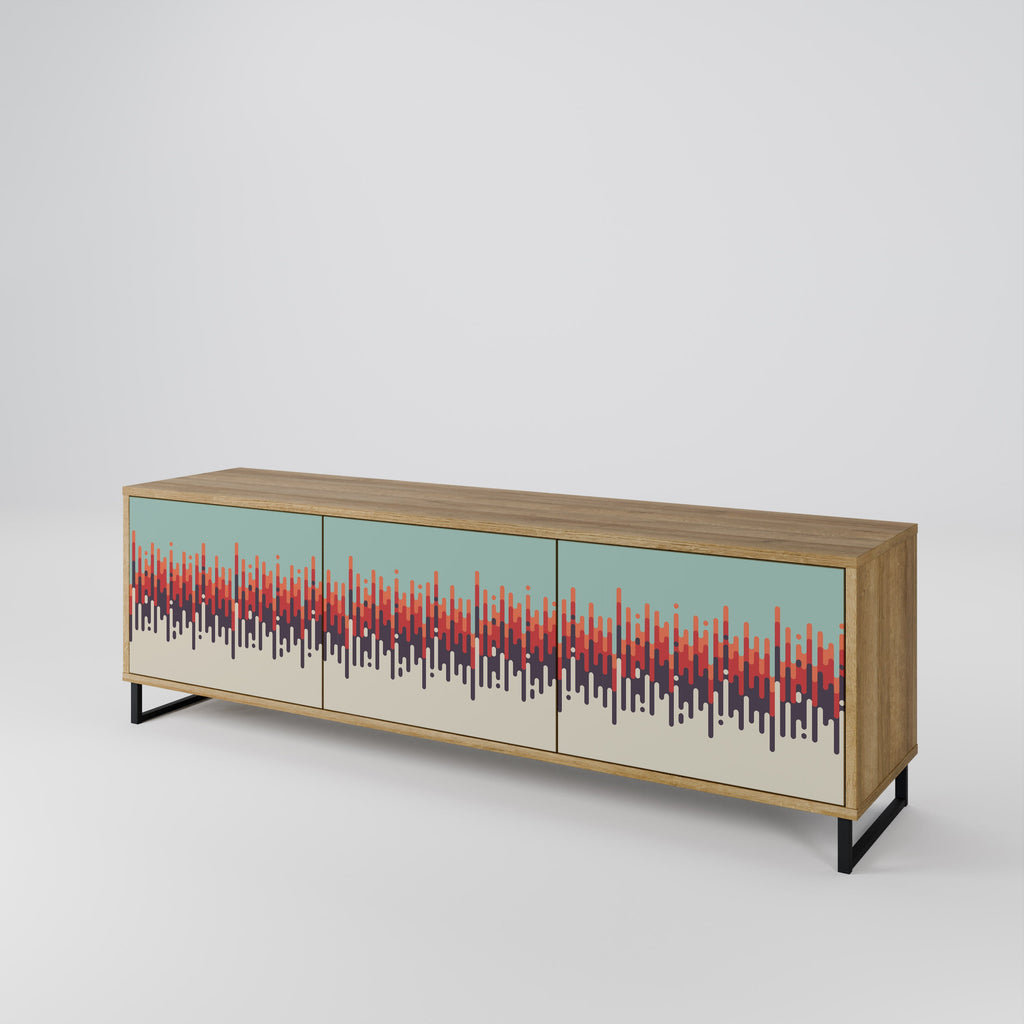 CHROMA CONTOURS Móvel de TV com 3 Portas em Efeito Carvalho