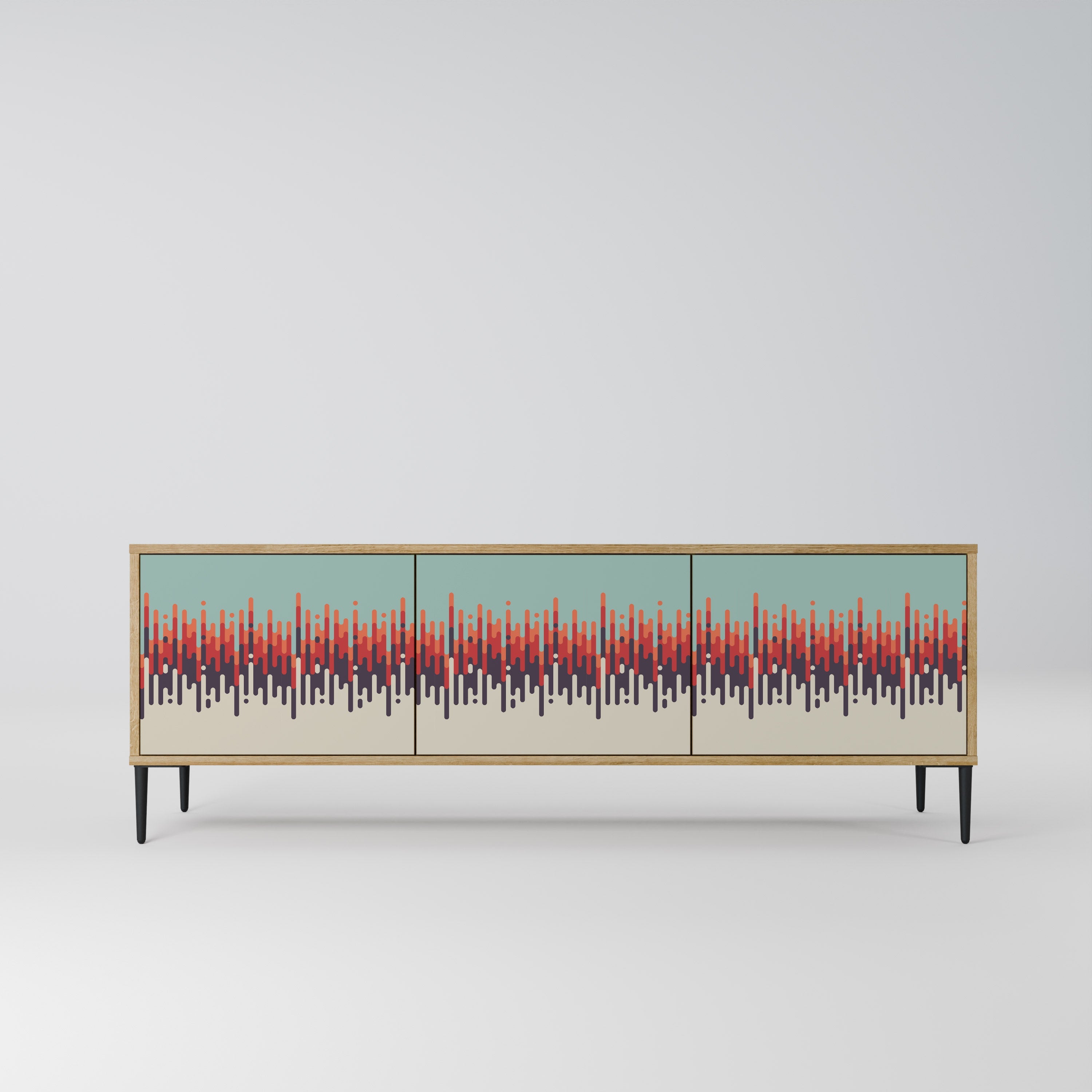 CHROMA CONTOURS Móvel de TV com 3 Portas em Efeito Carvalho