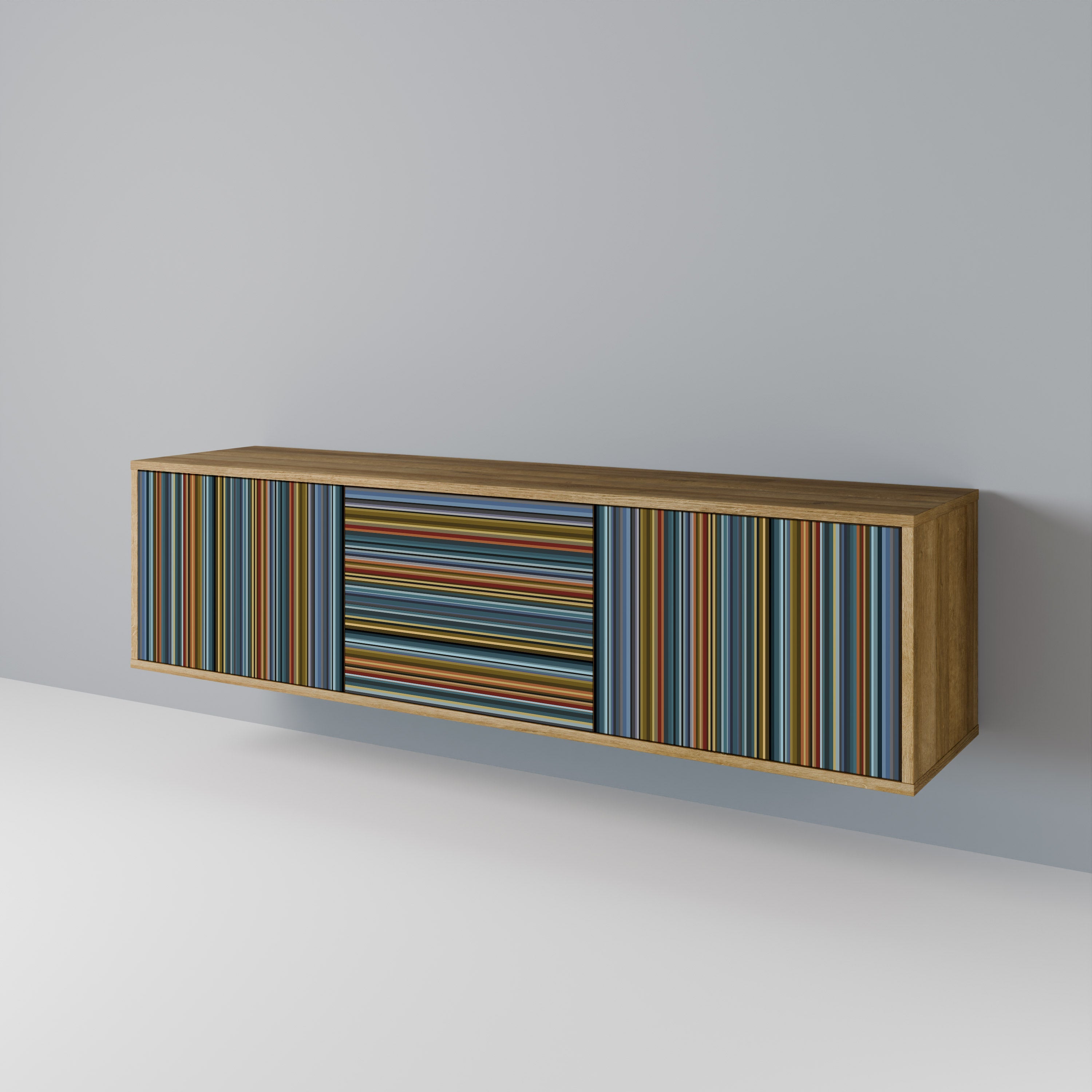 LINEOUT SPECTRUM Móvel de TV com 3 Portas em Efeito Carvalho