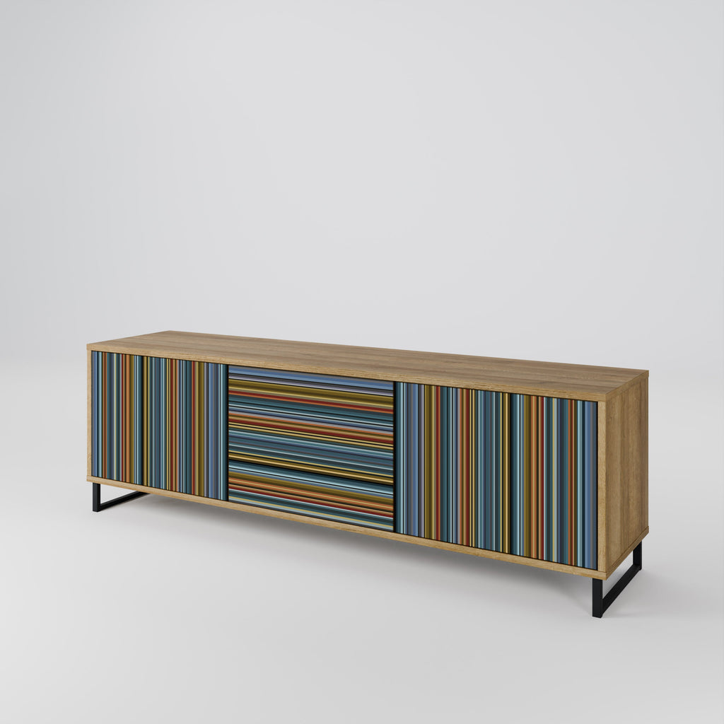 LINEOUT SPECTRUM Móvel de TV com 3 Portas em Efeito Carvalho