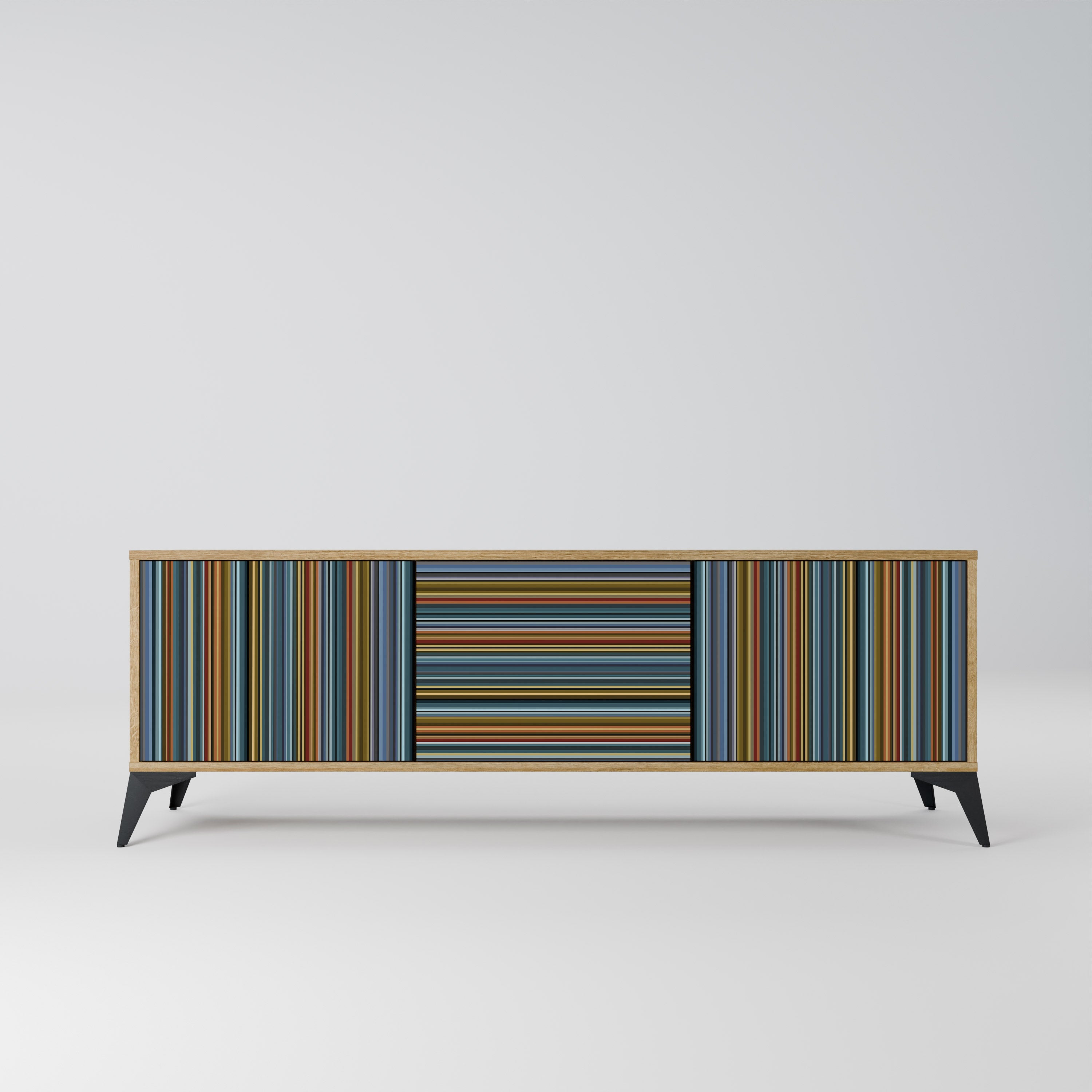 LINEOUT SPECTRUM Móvel de TV com 3 Portas em Efeito Carvalho