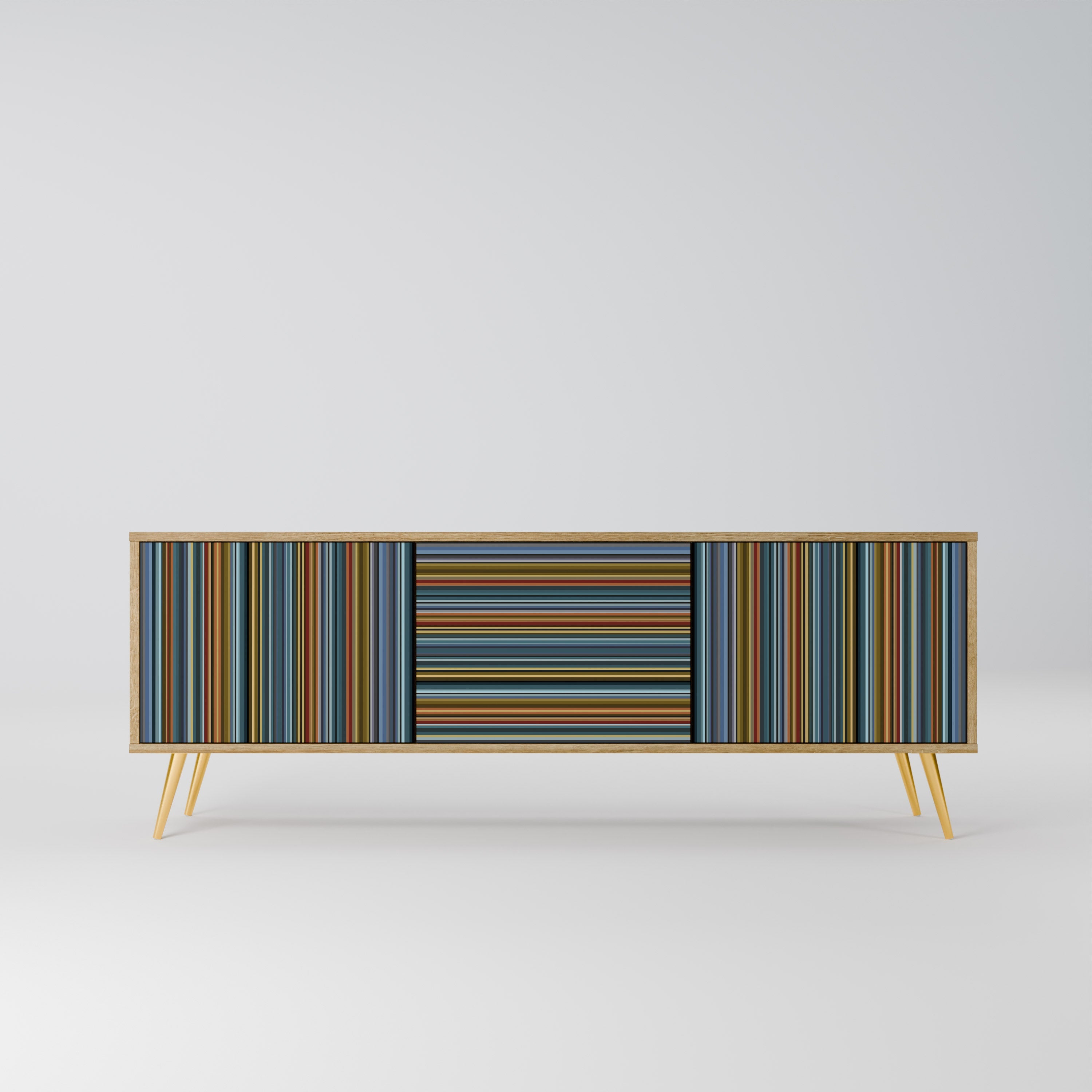 LINEOUT SPECTRUM Móvel de TV com 3 Portas em Efeito Carvalho