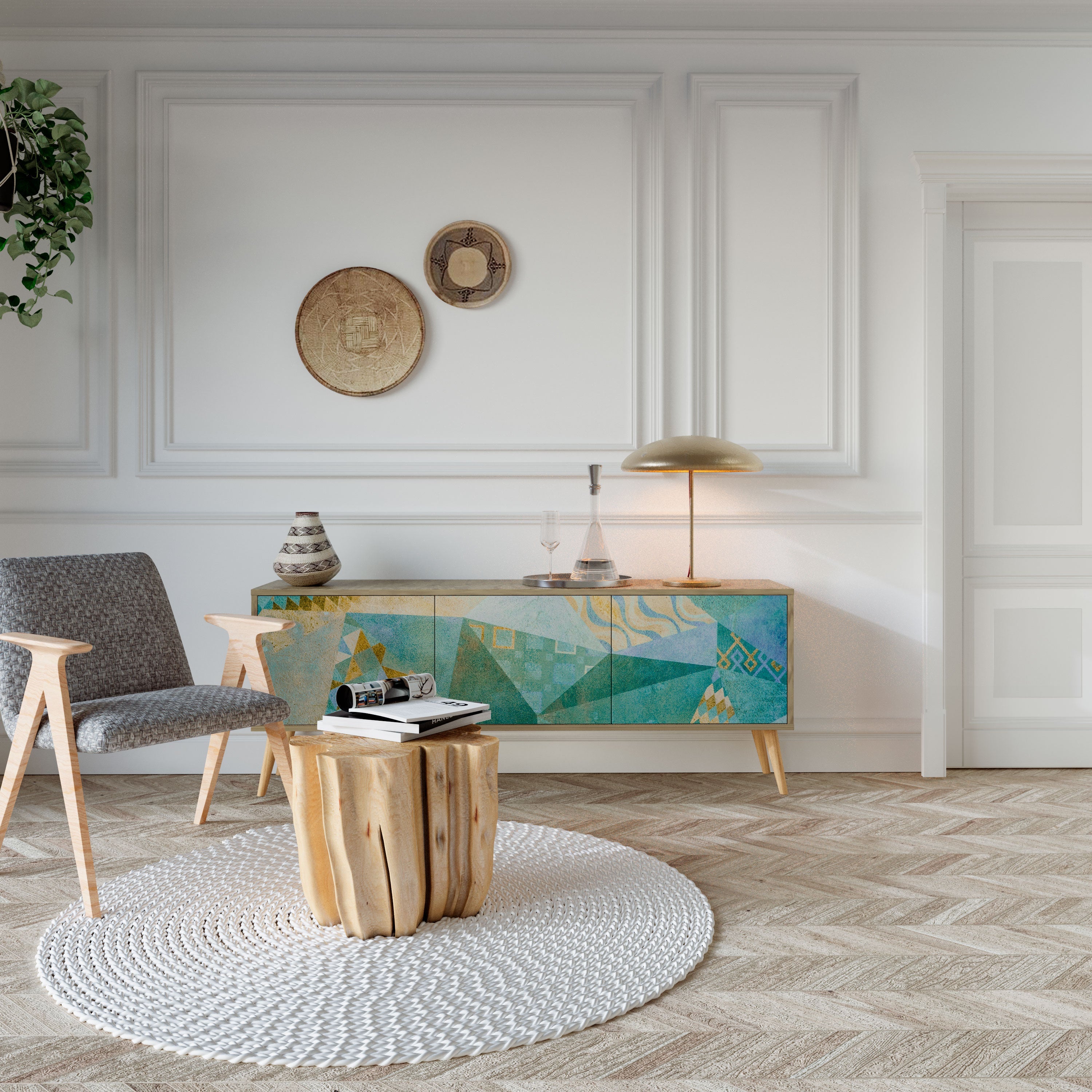 SPECTRUM SPLENDOR Móvel de TV com 3 Portas em Efeito Carvalho