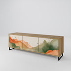 WATERCOLOUR PEAKS Móvel de TV com 3 Portas em Efeito Carvalho