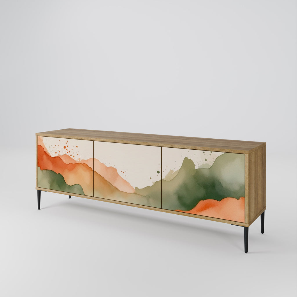 WATERCOLOUR PEAKS Móvel de TV com 3 Portas em Efeito Carvalho