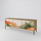 WATERCOLOUR PEAKS Móvel de TV com 3 Portas em Efeito Carvalho
