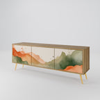 WATERCOLOUR PEAKS Móvel de TV com 3 Portas em Efeito Carvalho