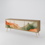 WATERCOLOUR PEAKS Móvel de TV com 3 Portas em Efeito Carvalho