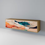 ABSTRACT LANDSCAPE Móvel de TV com 3 Portas em Efeito Carvalho